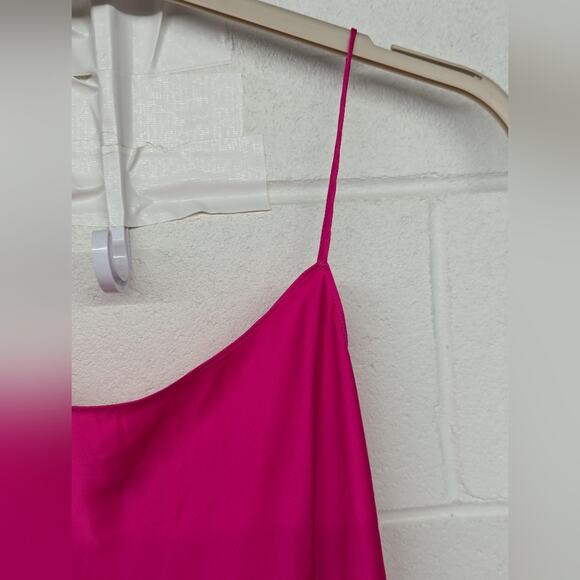 New J. CREW NEON FUCHSIA SOLID PINK LUSTER CHARMEUSE GWYNETH SLIP DRESS SZ 6 - Picture 4 of 7